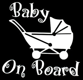 ステッカー Baby On Board 全3色 ホワイト イエロー ピンク 車 バイク デカール シール 転写 カッティングステッカー シール BABY IN CAR セーフティステッカー 赤ちゃん ベビー かわいい アメリカ 雑貨