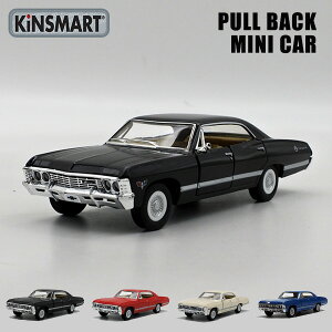 1/43 �v���o�b�N �~�j�J�[ �S4�F 1967 Chevrolet Impala �V�{���[ �C���p�� �u���b�N ���b�h �A�C�{���[ ���C�g�u���[ PULL BACK �_�C�L���X�g KINSMART 1967�N �A�����J �G��