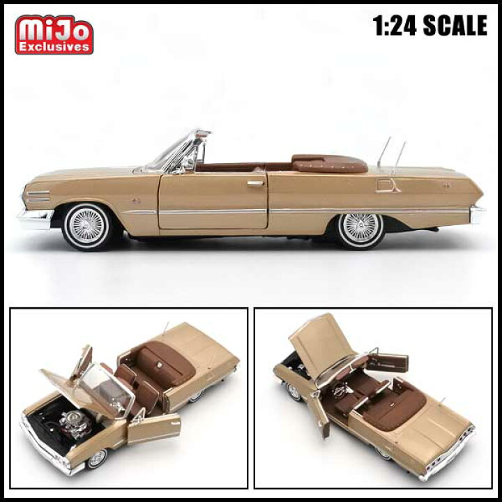 楽天市場】1/24 箱入り ミニカー 1963 Chevrolet Impala CONV  
