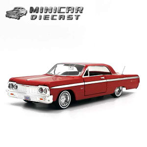 1/24 箱入り ミニカー 1964 CHEVROLET IMPALA レッド シボレー インパラ アメ車 ローライダー シェビー モーターマックス Lowrider CHEVY MOTOR MAX 1959年 赤