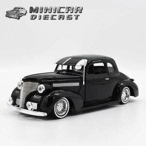 1/24 箱入り ミニカー 1939 CHEVROLET COUPE GET LOW ブラック 1939年 シボレー クーペ ゲット ロー 黒 CHEVY シェビー アメ車 MOTOR MAX モーターマックス
