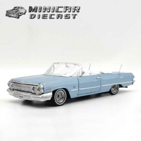 1/24 箱入り ミニカー 1963 Chevrolet Impala CONV. パステルグリーン 1963年 シボレー インパラ コンバーチブル CHEVY シェビー アメ車 カスタムミニカー ワイヤーホイール Lowrider ローライダー ウィリー社製