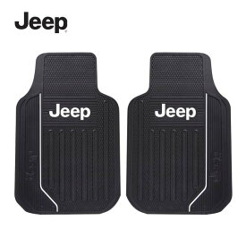 カーマット JEEP フロアマット ジープ 2枚 ワンセット ラバー素材 フロント マット 汎用 車 車内アクセサリー 内装 カーアクセサリー カーフロアマット 車用品 カー用品 内装マット 軽自動車 普通自動車 アメリカ 雑貨