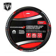 ハンドルカバー ダッジ DODGE ステアリングカバー ステアリングホイールカバー ブラック レッド ロゴ STE…