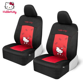ハローキティ シートカバー 2席 セット レッド リボン フロント シート カバー 運転席 助手席 2フロントセット ヘッドレストカバー ハロー キティ キティちゃん サンリオ キャラクター かわいい 車用 汎用 車 内装 カーアクセサリー 車用品 カー用品 アメリカ 雑貨