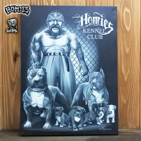 DGA アートパネル 壁掛け キャンバス HOMIES KENNEL CLUB ファブリックパネル アートパネル 装飾 立てかけ ディスプレイ ホーミーズ ケネルクラブ チカーノ ローライダー Lowrider ピットブル アメリカンブリー 犬 dog ドッグ インテリア リビング アメリカ 雑貨