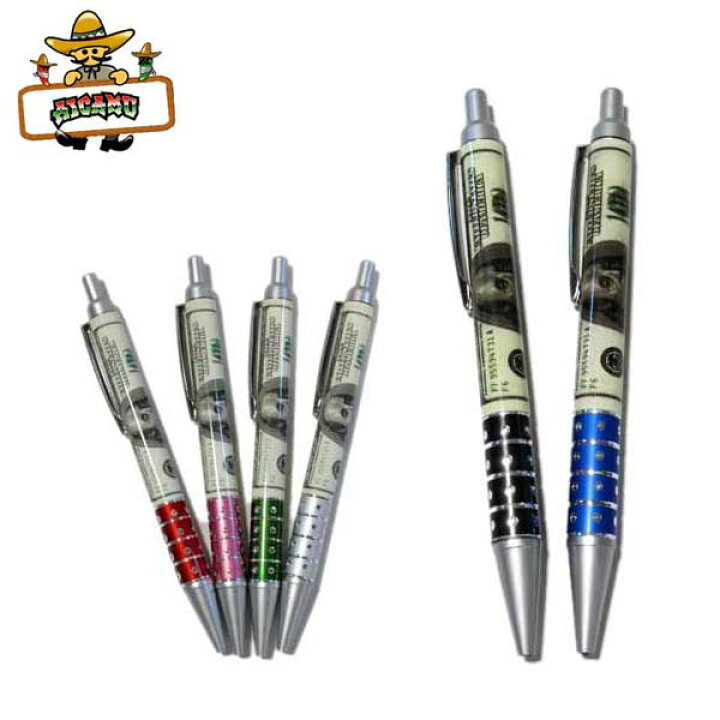 楽天市場 100札柄 ボールペン 全6色 文房具文具アメリカ直輸入100ドル紙幣デザイン輸入品 ネコポス発送可能 アメリカ 雑貨とミニカーのアイカム