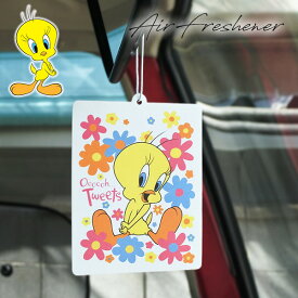 トゥイーティー エアフレッシュナー 芳香剤 TWEETY 花柄 カラフル イエロー かわいい ミラー ルームフレグランス 飾り 装飾 吊り下げ ハンギング インテリア 芳香剤 ルーニーテューンズ Looney Tunes ローライダー lowrider インテリア カーアクセサリー アメリカ 雑貨