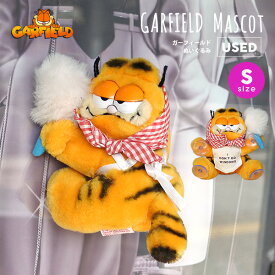 海外直輸入USED品 ガーフィールド ぬいぐるみ S ヴィンテージ品 お掃除 はたき 頭巾 GARFIELD キャラクター オレンジ マスコット 吸盤 車 窓 首 回る かわいい Vintage インテリア ガレージ 置物 人形 猫 ネコ ディスプレイ プレゼント アメリカン レア アメリカ 雑貨