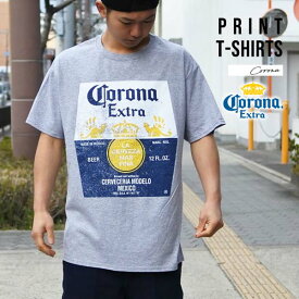 Tシャツ 半袖 メンズ コロナ コロナビール CORONA ライトグレー トップス オーバーサイズ ビッグシルエット ロゴ メキシコビール corona extra コロナエキストラ MEXICO メキシカン