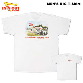 IN-N-OUT BURGER Tシャツ メンズ 半袖 ホワイト 1986 CA FIRST DRIVE-THRU 大きめ 大人インナウトバーガー インアウトバーガー インアンドアウトバーガー チカーノ チカーノファッション ローライダー 白 トップス