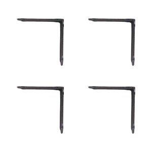 ブラケット 棚受け フレンチシャビー デザイン アンティーク調 W3×D12.5×H12.5cm キャストアイアン 壁面収納 DIY インテリア金具 アイアンブラケットS 同色4個セット