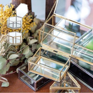 ガラスボックス おしゃれ ガラスケースセサリーケース コレクション ディスプレイケース 小物入れ 小物収納 インテリア フレームボックス ヘクスM