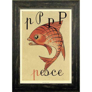 ZAKKA-ART(�C�^���A�����B���e�[�W) �G�݃A�[�g Italian Vintage Poster Frame pesce