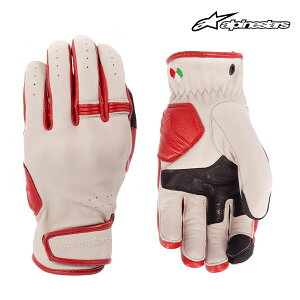 alpinestars/アルパインスターズ 1694799205 DYNO LEATHER GLOVE 8005 ECRU RUBY RED 2XLサイズ ゴートレザー パンチング加工 スマホタッチ バイク グローブ 高品質 手袋 安全装備 プロテクション 革
