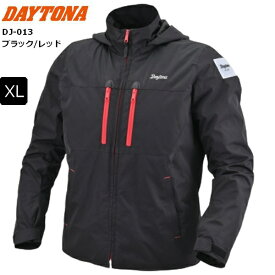 ブラックレッド/XLサイズ 送料無料 デイトナ(Daytona) ウインターウインドブレーカー DJ-013 48582 バイク用 ジャケット 春秋冬 CE規格 ソフトプロテクター付属 防風 簡易防水
