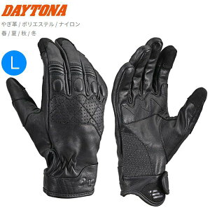 DAYTONA デイトナ DG-019 スローバックレザーグローブ ブラック Lサイズ 61717 バイク用 moto ツーリング 通勤通学 カジュアル ショートレザー マグキャッチシステム やぎ革 春夏秋冬用 オールシー
