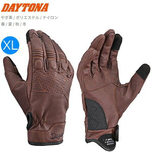 DAYTONA デイトナ DG-019 スローバックレザーグローブ ブラウン XLサイズ 61728 バイク用 moto ツーリング 通勤通学 カジュアル ショートレザー マグキャッチシステム やぎ革 春夏秋冬用 オールシー