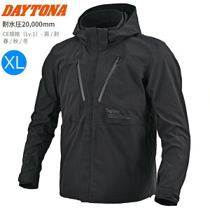 送料無料 DAYTONA デイトナ DJ-026 ハードウェザープルーフジャケット ブラック XLサイズ 62732 バイク用 moto ツーリング 通勤通学 耐水圧20000mm シームテープ 完全防水 防寒 プロテクター付き 春秋