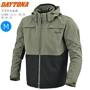 送料無料 DAYTONA デイトナ DJ-027 ウインドシフトソフトシェルジャケット ダークグリーン Mサイズ 62752 バイク用 moto ツーリング 通勤通学 防水ストレッチソフトシェル 防寒 プロテクター付き