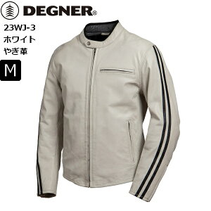 秋春【送料無料】ホワイト/M デグナー/DEGNER 23WJ-3 レザージャケット/ Leather Jacket moto バイク用 ツーリング 通学 通勤 革ジャン ライダース ライジャケ メンズ