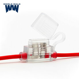 ウインターセール 平型ヒューズホルダー IFH-006-12R-30 クリア カラーラバー製 透明 防滴キャップ付き 対応 グローヒューズ 平型ヒューズ 15A 25A 30A ATPヒューズ対応 ケーブル付 あす楽対応