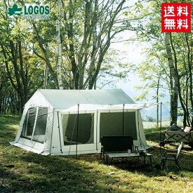 地震対策 送料無料 LOGOS/ロゴス グランベーシック リバイバルコテージ L-BB 71101002 4人用 コテージ型テント 設営簡単 ファミリーキャンプ レトロ アウトドア バイク好き ギフト お買い物マラソン 開催