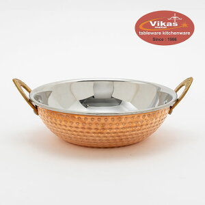 Vikasメタル 90879 カダイ インド 食器 皿 銅製 食器 雑貨 エスニック スパイス 伝統食器 異国情緒 カレー 文化 ナマステ 保温 食器 銅製 ダイニング 雑貨 スパイス エスニック インテリア ビリヤ