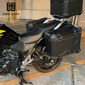 国内メーカー HARD WORX パニアケース HXS38 BLACK 38L×2 左右SET バイクハードケース ハードワークス 80058 38リットル ブラック アルミ サイドケース 左右 インナー付き ツーリング あす楽対応 バイク好き ギフト