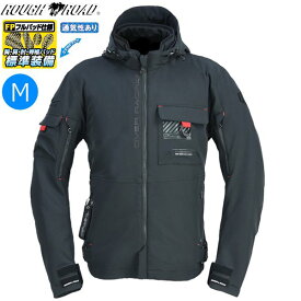 OVER BLACK/Mサイズ 送料無料 ラフ&ロード RR7254 エアスルーソフトシェルSTパーカーFP バイク用 moto ツーリング 通勤通学 オーヴァーブラック OVER Racingコラボレーション仕様 メンズ