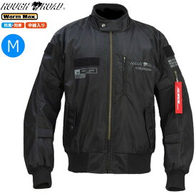 送料無料 ラフ&ロード RR7754 MA-1R EM ブラック Mサイズ バイク用 moto ツーリング 通勤通学 ライディングウエア 春秋冬 インナージャケット付き プロテクター付き