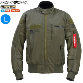 送料無料 ラフ&ロード RR7754 MA-1R EM セージグリーン Lサイズ バイク用 moto ツーリング 通勤通学 ライディングウエア 春秋冬 インナージャケット付き プロテクター付き