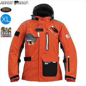送料無料 ラフ&ロード RR7252 ウォーターシールドコマンドジャケット オレンジ/グレー XLサイズ バイク用 moto ツーリング 通勤通学 ライディングウエア オールシーズン 春夏秋冬 防水 防風 お