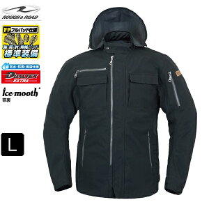 【Lサイズ】 ラフ&ロード RR7247 デュアルテックスストームパーカーFP ブラック【送料無料】 オールシーズンウェア moto バイク 通勤 通学 ツーリング バイク好き ギフト