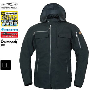 【LLサイズ】 ラフ&ロード RR7247 デュアルテックスストームパーカーFP ブラック 【送料無料】 オールシーズンウェア moto バイク 通勤 通学 ツーリング バイク好き ギフト