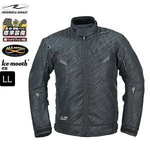 LLサイズ ラフ&ロード RR7251 エアベントライディングジャケット スラッシュ-ブラックロゴ moto バイク用 ツーリング 通勤 通学 春夏秋冬 オールシーズン ラフロ バイク好き ギフト