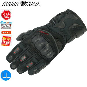 ブラックレッド/LLサイズ ラフ&ロード RR8657 プリマロフト アドベンチャーウインターグローブ moto バイク用 春秋冬 防寒 防風 防水 スマホ対応 ツーリング 通勤通学 お買い物マラソン 開催