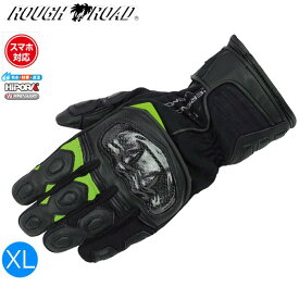 ブラック×ライム/XLサイズ ラフ&ロード RR8658 プロテクションツアラーウインターグローブ スポーツライディング スマホ対応 moto バイク用 秋冬 防水