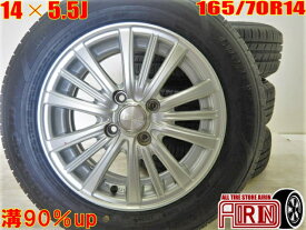 中古 165/70R14 タイヤホイール 4本セットGOODYEAR Efficient Grip ECO EG01 sport vevad タイヤホイールセットアクア ヴィッツ マーチ などにタイヤ ホイール 165 /70 R14 14インチ サマータイヤ