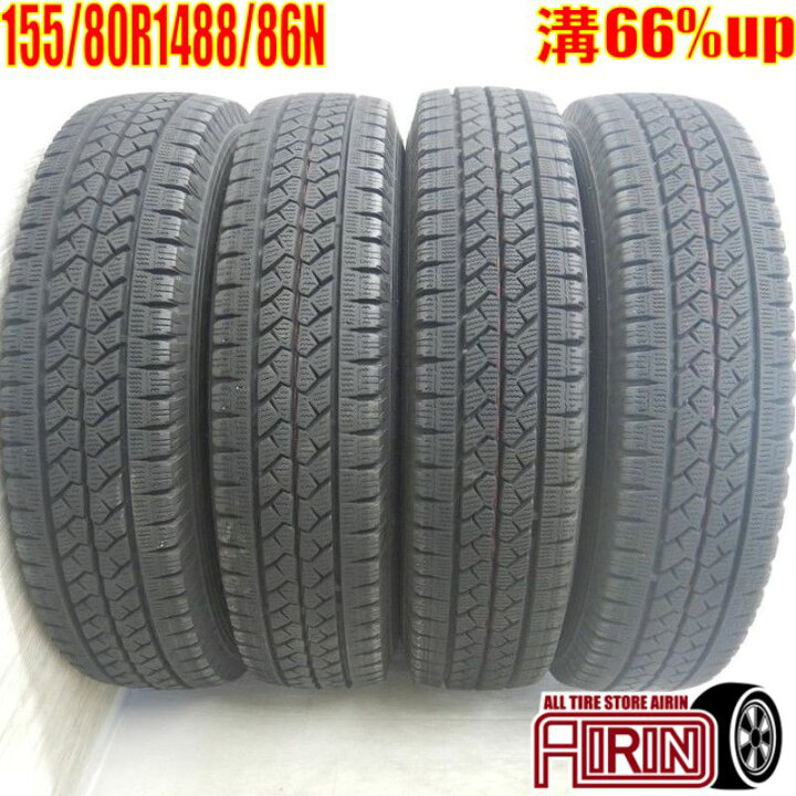 楽天市場】中古 155/80R14 88/86N ブリヂストン ブリザック VL1 4本 