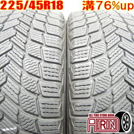 中古 225/45R18 MICHELIN X-ICE SNOW 冬タイヤ 2本セットクラウンアスリート オデッセイ ジューク WRX S4 レガシィB4中古タイヤ スタッドレスタイヤ 18インチ