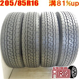 【ポイント10倍!!お買い物マラソン限定】中古 205/85R16 117/115L BRIDGESTONE DURAVIS M804 夏冬タイヤ トラック用 4本セットエルフ中古タイヤ 中古トラックタイヤ 16インチ