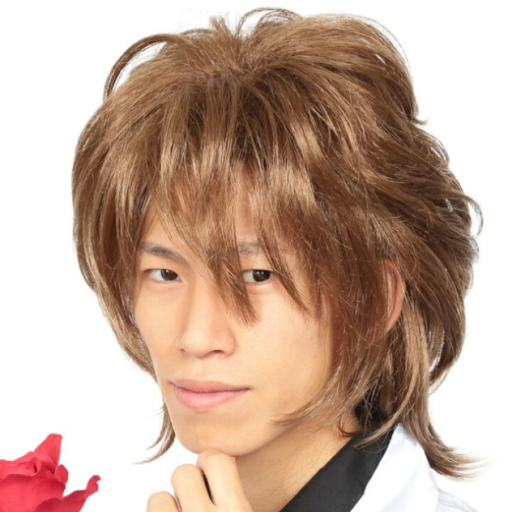 楽天市場 カツランド 茶パツくん ホスト ヴィジュアル系 V系 コスプレ 男女兼用 モノマネ 茶髪 カツラ ウィッグ 面白い お笑い インターネットショッピングallcam