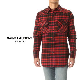 【レアもの】HEDI SLIMANE エディ・スリマン ラストコレクションサンローラン SAINT LAURENT PARIS オーバーサイズ チェックシャツ(BLACK/RED)ブラック/レッド ネルシャツ HEDI SLIMANE エディ・スリマン 442379-y967m-6461