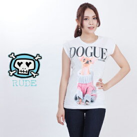 【楽天スーパーセール】Rude ルード レディース Tシャツ 半袖 プリント Tシャツ DOGUE l-dogue