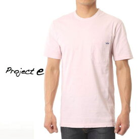 プロジェクトe Project e クルーネック ポケット付き 半袖 Tシャツ ダメージ加工 ピンク mtp-pink