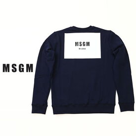 MSGM エムエスジーエム スエットトレーナー スウェットシャツ バックプリント ブロックロゴ MSGM ネイビー mm84-88