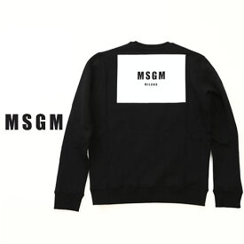 MSGM エムエスジーエム スエットトレーナー スウェットシャツ バックプリント ブロックロゴ MSGM ブラック mm84-99