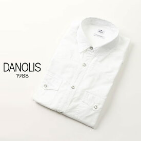 DANOLIS/ダノリス コレクション スペシャルウォッシュド加工 ウエスタンデザイン 長袖シャツ ホワイト A479-3246-624 ウエスタンシャツ