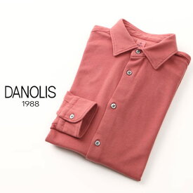 DANOLIS/ダノリス スペシャルウォッシュド加工 長袖 台衿付き 鹿の子 ポロシャツ カーディナル・レッド 全4色 B3013367-788